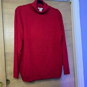 Elegant Red Cowl Neck Sweater